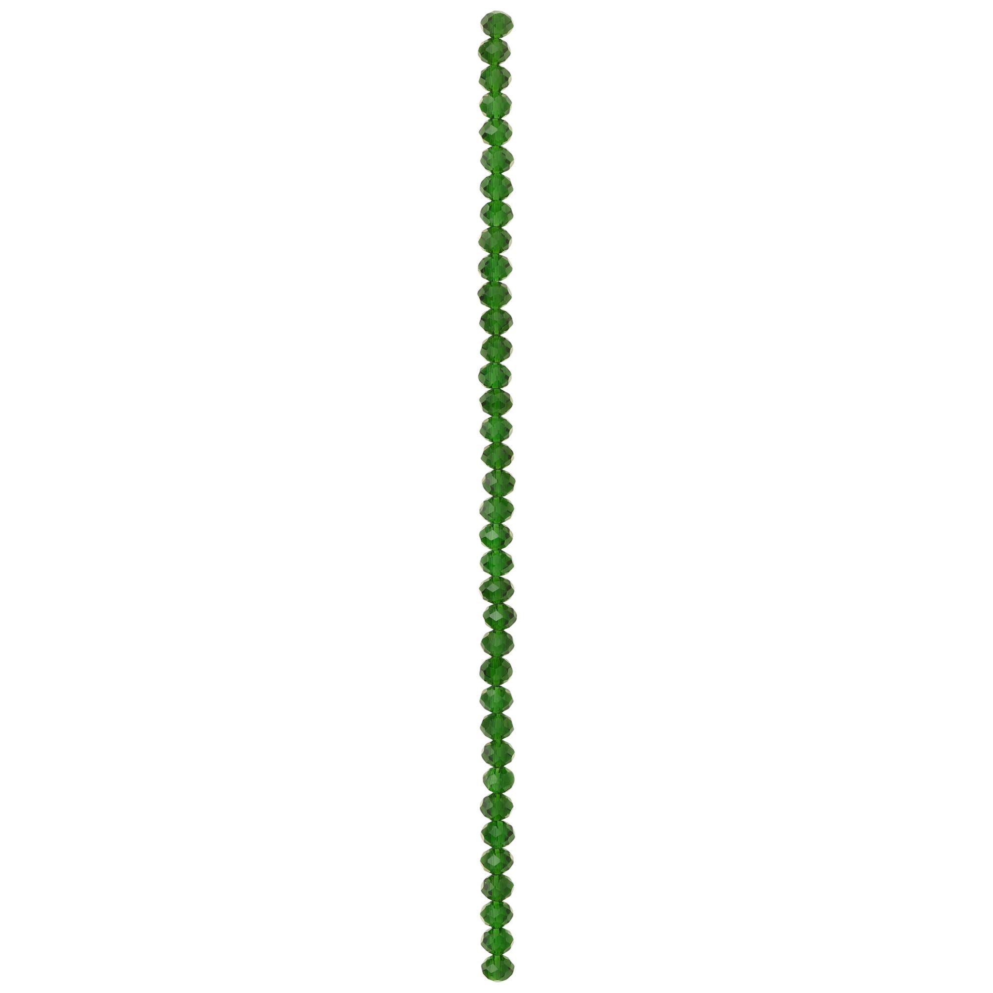 Green Faceted Glass Rondelle Beads, 6mm by Bead Landing™